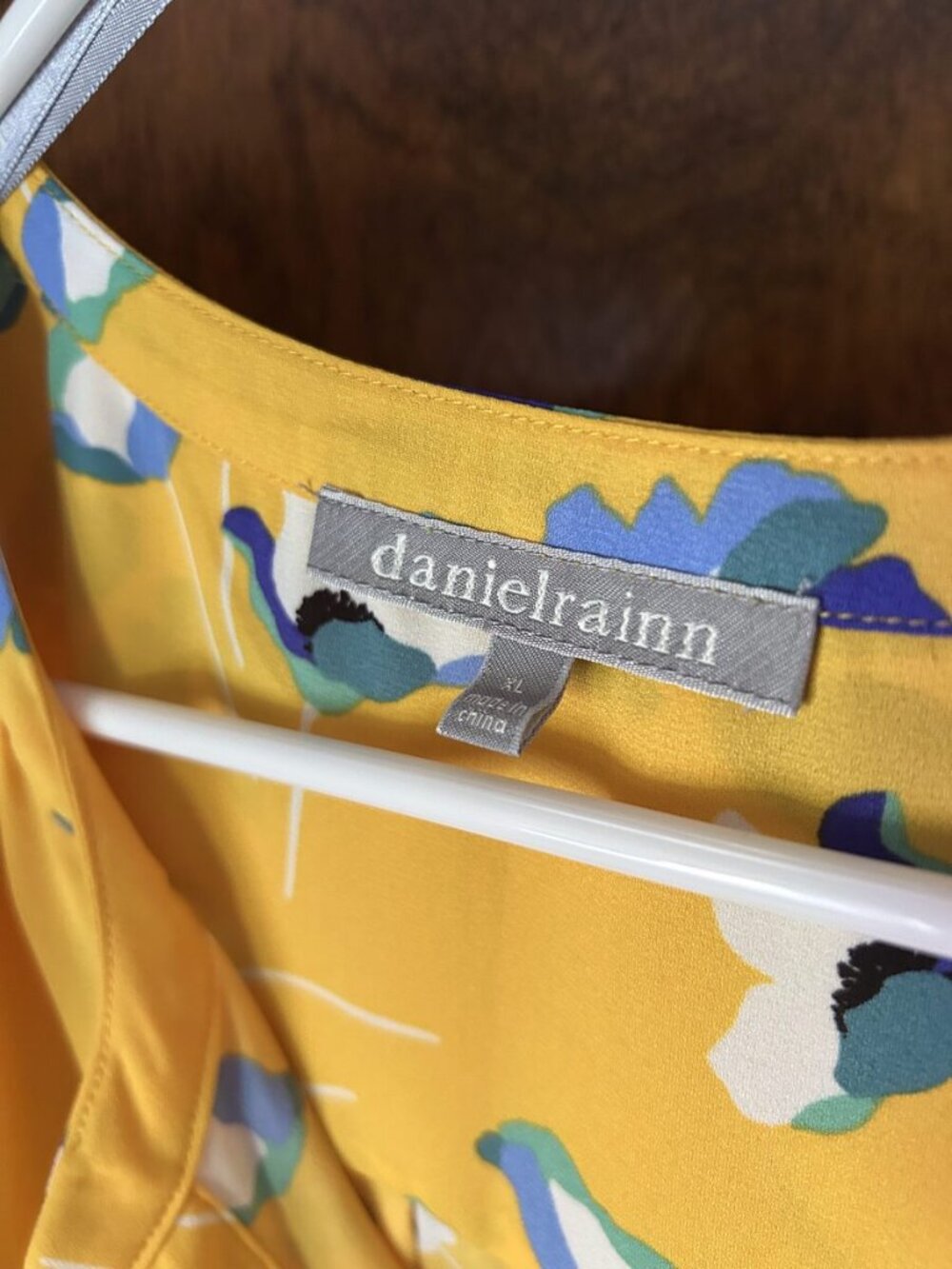 Daniel Rainn Mustard Floral Sleeveless Top XL - Picture 3 of 3